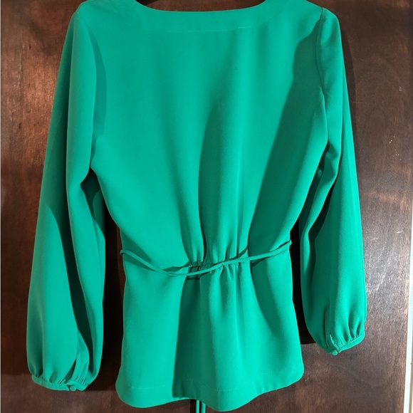 J. Crew Teal Faux Wrap Blouse - 6T - Picture 2 of 3